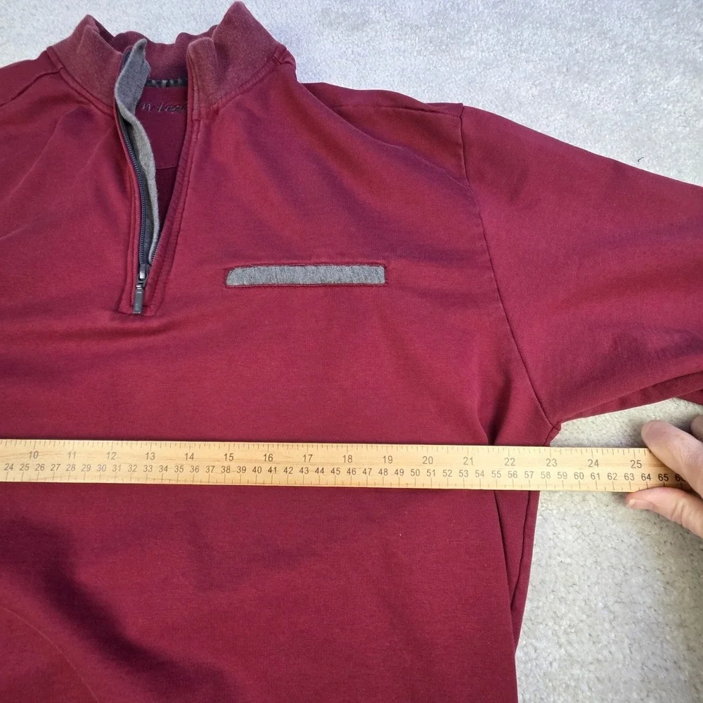 Horn Legend 1/4 Zip‎ Pullover Mens Large Burgundy Supima Cotton Spandex